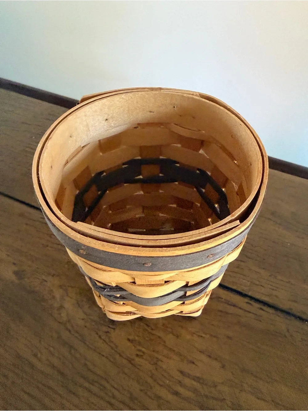 Vintage Royce Craft Two Toned Basket Pencil Cup Holder Signed Made In Ohio
